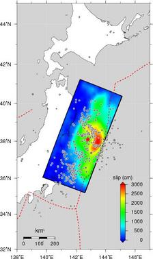 slip map of 2011 Taiheiyou earthquake